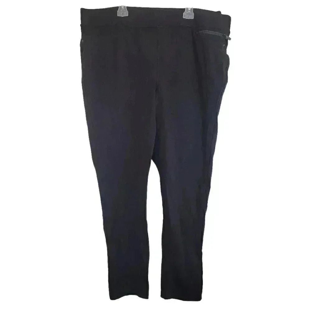 DKNY WOMEN'S BLACK RAYON/POLY/SPANDEX KNIT FITTED DRESS PANTS